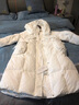 clotho Rennie品牌女裝新國標羽絨服女中長(cháng)款2025冬季新款過(guò)膝加厚小個(gè)子外套 白色 M 曬單實(shí)拍圖