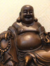 歐柏歷  彌勒佛擺件實木雕刻新中式家居客廳玄關(guān)店鋪裝飾擺件 中號彌勒佛(長25*高28約14斤) 曬單實拍圖