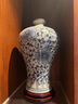 法帝班奧 FADYBORL景德鎮(zhèn)陶瓷花瓶擺件手繪青花瓷家居客廳插花博古架酒柜瓷器裝飾品 青花纏枝梅瓶+木底座 曬單實(shí)拍圖
