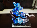 琉璃馬到成功擺件水晶工藝術(shù)品開(kāi)業(yè)禮物輕奢高檔客廳辦公室裝飾品 奔騰?。ㄋ{紫色）送水晶底座 曬單實(shí)拍圖