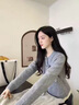 燦圖韓版潮流針織衫花朵毛衣服女秋冬季寬松慵懶小個(gè)子軟糯氣質(zhì)上衣 灰色 均碼 曬單實(shí)拍圖