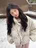 乖米豆棉服2024冬季新款棉服女短款小個(gè)子顯瘦韓系立領(lǐng)碎花棉襖外套潮 米白色 M 曬單實(shí)拍圖
