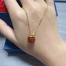 中國黃金（CHINA GOLD）平安果黃金項鏈女18K金瑪瑙蘋(píng)果吊墜生日禮物送女友老婆紀念日 禮盒展示【請勿下單】 曬單實(shí)拍圖