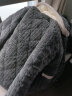 特丝格斯（TSGS）珊瑚绒男士睡衣加厚套装冬季保暖三层夹棉大码绒法兰绒棉袄家居服 蓝灰色-(三层加厚夹棉) XXL 晒单实拍图