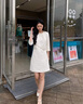 佰藍嬌2023春秋季女裝新款時(shí)尚洋氣質(zhì)名媛小香風(fēng)連衣裙女小個(gè)子裙子夏天 米色 M（建議100斤以?xún)龋?曬單實(shí)拍圖