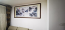六畫(huà)流水生財山水畫(huà)靠山圖客廳裝飾畫(huà)國畫(huà)辦公室風(fēng)景掛畫(huà)書(shū)房茶室壁畫(huà) 山水聚財A1 75*210cm宣紙+有機玻璃+胡桃框(熱賣(mài)款） 曬單實(shí)拍圖