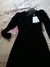 朗姿法式通勤氣質(zhì)顯瘦長(cháng)袖連衣裙女冬季新款復古絲絨小黑裙 黑色 S 曬單實(shí)拍圖