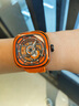 SEVENFRIDAY七個(gè)星期五方形表盤(pán)PS系列機械表時(shí)尚碳纖維瑞士手表男 PS3/03 曬單實(shí)拍圖