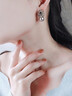 沐嫣山茶花貝珠耳釘女2024新款韓國潮輕奢高級感禮物復古貝珠耳飾 高雅淺灰花朵貝珠耳釘 曬單實拍圖