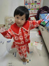 巴拉巴拉兒童套裝女童秋冬新款童裝中大童翻領(lǐng)甜美格子兩件套 紅色調00466 100cm 曬單實(shí)拍圖