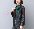 皮爾卡丹女裝  針海寧真皮皮衣女2025春秋季新款短款中年裝綿 黑色 XL 曬單實拍圖