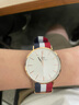 丹尼爾惠靈頓（DanielWellington）dw手表男 經(jīng)典簡約男士手表石英歐美腕表 七夕情人節(jié)禮物送男友 40mm男表-紅白藍尼龍帶/DW003 曬單實拍圖