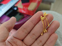 中鑫珠寶 黃金蝴蝶耳環(huán)女999足金彎鉤長(cháng)款流蘇耳墜母親女神節禮物 4.31g（彎鉤款） 曬單實(shí)拍圖