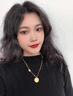 OSZ雙層圓牌字母項鏈女秋冬季小眾設(shè)計感疊戴鎖骨鏈感輕奢毛衣鏈 金色 曬單實拍圖