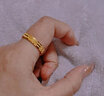 金喜晟 足金999戒指黃金簡(jiǎn)約雙排線(xiàn)條指環(huán)磨砂滿(mǎn)天星三生三世戒指七夕禮 20號圈一只 約2.1克 多退少補 曬單實(shí)拍圖