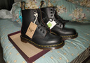 馬丁（DR.MARTENS）Vintage 1460英產(chǎn)夏季經(jīng)典舒適百搭黑色中幫馬丁靴 黑色 41 曬單實(shí)拍圖