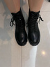 真美詩(shī)（Joy&peace）許我耀眼趙露思同款甜酷派對冬季增高粗跟戶(hù)外英倫馬丁靴17588DD5 黑色 【預售】 34 曬單實(shí)拍圖