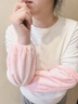 XINBUCKS長(cháng)款袖套女秋冬羽絨服外套防污袖筒學(xué)生學(xué)習毛絨套袖工作護袖頭 粉色珍珠款（中長(cháng)27*18CM） 曬單實(shí)拍圖