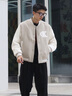 Calvin KleinJeans春秋男士ck休閑通勤學(xué)院風(fēng)撞色拼接刺繡棒球服外套J324433 PED-奶茶咖 M 曬單實拍圖