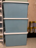 爱丽思塑料衣服收纳箱大号防尘被子整理箱【实测盛水54L】蓝色3个装 实拍图