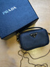 PRADA/普拉達(dá)【七夕禮物】女士Saffiano牛皮革迷你小包單肩包女包 黑色 曬單實(shí)拍圖