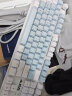 黑爵（AJAZZ）AK40 三模机械键盘 2.4G/蓝牙/有线 87键混彩 全键无冲 电竞游戏 吃鸡lol 白蓝色 茶轴 实拍图