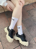 CHERY KALLY【明星同款】厚底增高休閑鞋女士2025夏新款復(fù)古潮牌真皮厚底板鞋 黑色【李雪琴同款】 35 曬單實(shí)拍圖