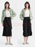 森馬（Semir）半身裙女復(fù)古風(fēng)質(zhì)感松緊腰夏季潮酷街頭設(shè)計(jì)感抽繩工裝裙美式 黑色90001 S 155/62A 曬單實(shí)拍圖