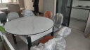 晨巢 岩板餐桌 实木餐桌椅组合现代简约可伸缩折叠吃饭桌子餐厅家具 6MM岩板餐桌-加厚111皮椅款 1.2米一桌六椅 实拍图