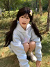 燦圖美式甜美連帽加絨衛(wèi)衣女裝秋冬季小個(gè)子寬松顯瘦休閑長(zhǎng)袖上衣外套 藍(lán)色【加絨】 M 曬單實(shí)拍圖