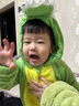 G.DUCKKIDS童裝兒童睡衣男童連體珊瑚絨恐龍睡袋寶寶秋冬加厚家居服小童冬季 淺綠色 100 建議90-100cm3-4歲cm 曬單實(shí)拍圖