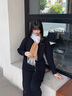 瑪麗亞·古琦（MARJA KURKI）山羊絨圍巾女冬款 漸變色保暖披肩 簡約圍脖女禮盒裝 往昔時光 灰米色 曬單實拍圖