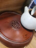 琨德 簡(jiǎn)約茶盤(pán)實(shí)木茶臺家用功夫圓形壺承茶托黑檀木創(chuàng  )意儲水干泡盤(pán) 黑檀星月壺承 曬單實(shí)拍圖