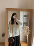 DXOT2025新款慵懶感立體麻花粗線(xiàn)絞花毛衣女秋冬卷邊設計感針織衫女冬 牛乳白 M 曬單實(shí)拍圖