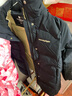 moodytiger兒童羽絨服男女童冬季中長款三防加厚運動保暖鵝絨服可拆卸防風(fēng)帽 炭黑色 130 cm 曬單實拍圖