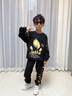 皮爾卡丹（pierre cardin）兒童衛(wèi)衣套裝8-9歲童裝5男童長袖春秋裝6街舞衣服7洋氣時髦13帥 黑色 收藏+項鏈 150 適合身高1米4左右 曬單實拍圖