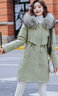 邦菲爾派克服羽絨棉服女中長(zhǎng)款新款韓版收腰200斤胖加厚棉襖mm 豆綠純色毛領(lǐng) 6XL建議185-200斤 曬單實(shí)拍圖
