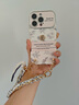 品盟（PISMEXOK）適用于蘋果iPhone16/15/14promax手機(jī)殼小香風(fēng)新款防摔輕奢皮質(zhì)素描玫瑰山茶花時(shí)尚感女款后殼 【黑白 素描花朵 -立體山茶花】+掛繩 iPhone 16 pro 曬單實(shí)拍圖