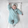 七樂豆嬰兒棉襖冬季棉服保暖男寶寶連體衣服冬裝棉衣幼兒冬天夾棉外出服 湖藍(lán) 73cm 曬單實(shí)拍圖