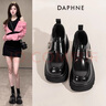 達芙妮官方 厚底樂(lè )福鞋女春季2025新款復古學(xué)院jk鞋子女增高黑色小皮鞋 經(jīng)典黑【跟高6CM】 39 曬單實(shí)拍圖