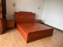 广典 红木家具缅甸花梨（学名：大果紫檀）实木床新中式大床双人床婚床新古典床1.8米床 定制床头柜 实拍图