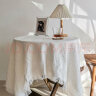 艾薇桌布白色蕾丝餐桌布棉织茶几台布圆桌布正方形盖布90*90米白T格 实拍图