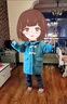 G·DUCK KIDS小黃鴨女童皮毛一體外套2025冬裝新款兒童洋氣中長款大衣寶寶加厚 孔雀藍 110 曬單實拍圖