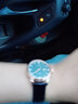 天王（TIAN WANG）情侶手表休閑時(shí)尚百搭皮帶防水機械表情人節禮物送女友 藍盤(pán)藍帶女51001 曬單實(shí)拍圖