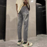 謙集（QIANJI） 斜紋牛仔褲男潮流字母繡花斜插袋褲微跨彈力男士哈倫小腳褲 煙灰色  【IT5302煙灰】 31 適合132-140斤 曬單實拍圖