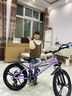 飛鴿高端兒童自行車(chē)山地車(chē)減震雙碟剎男女孩6-8-9-16歲賽車(chē)單速變速車(chē) 頭燈紫色+變速一體輪+減震雙碟剎 22寸適合140-160cm 曬單實(shí)拍圖