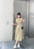 紫涵方領(lǐng)泡泡袖連衣裙女夏新款小眾蕾絲中長(zhǎng)裙高腰打攬七夕送女生 茶色 XS 曬單實(shí)拍圖