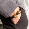 阿梵尼黃金手鏈男 信念轉運珠刺青大版 情侶  送女友 大版信念黑皮繩約19cm 曬單實拍圖