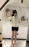 舒芳蝶（shufangdie）棉服女2024冬季新款女裝小香風(fēng)針織拼接短款加厚保暖棉衣外套女潮 白色 M 曬單實(shí)拍圖