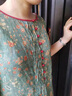 亦朵連衣裙女夏季淺綠色品牌苧麻連衣裙女中長(cháng)款印花裙子修身顯瘦 淺綠色 M 曬單實(shí)拍圖